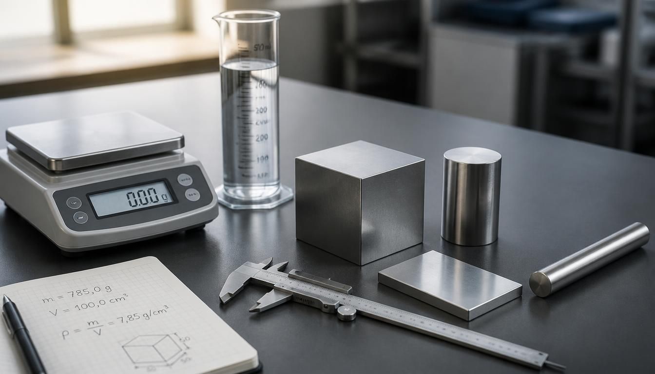 Densité de l’inox : valeur, calcul et comparaisons